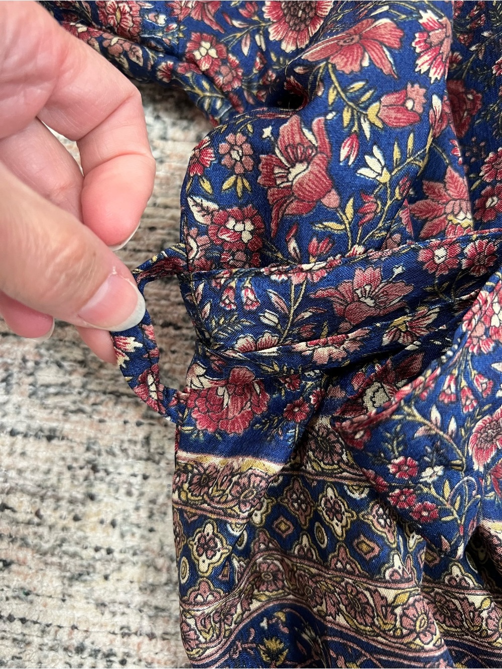 100% Silk Boho Kimono Robe Womens Tie Waist Mixed Print Duster - Picture 7 of 16